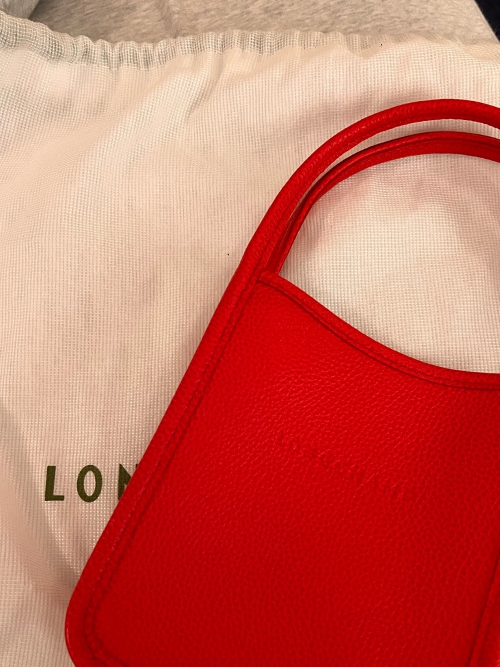 Longchamp Red Mini Leather Tote